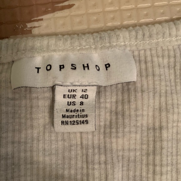 Topshop Granddad Ribbed Top - Picture 4 of 4